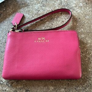 Bubble gum pink coach wristlet